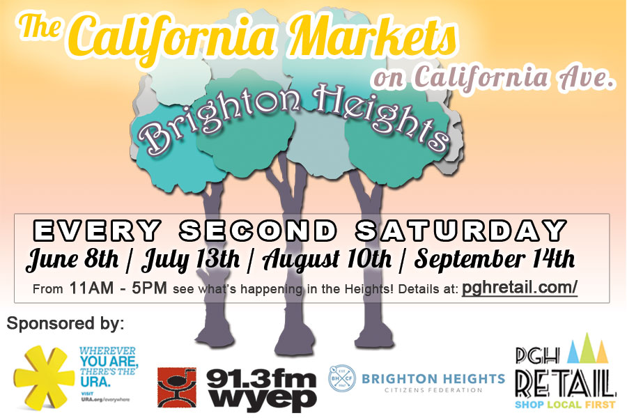 California Ave Markets June 8, July 13. Aug. 10 and Sept. 14 in Brighton Heights!